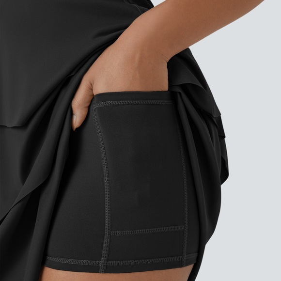 Halara SoftlyZero Airy Tiered Ruffle Cool Touch Mini Slip Dance Active Dress - Picture 3 of 3